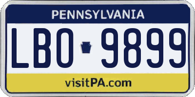PA license plate LBO9899