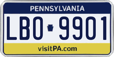 PA license plate LBO9901