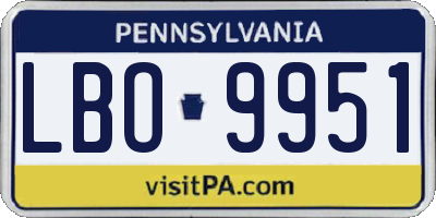 PA license plate LBO9951