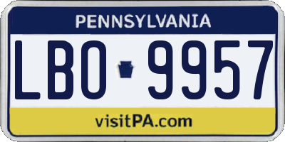 PA license plate LBO9957