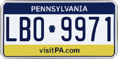 PA license plate LBO9971