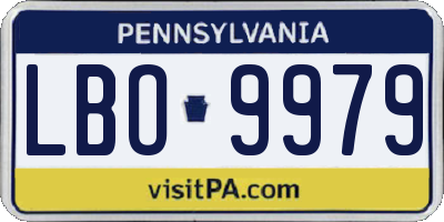 PA license plate LBO9979