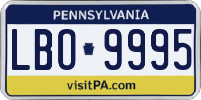 PA license plate LBO9995