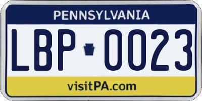 PA license plate LBP0023