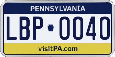 PA license plate LBP0040