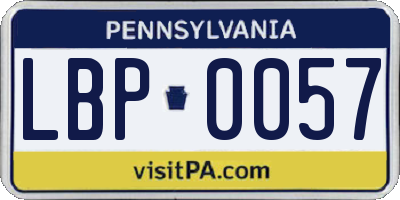 PA license plate LBP0057