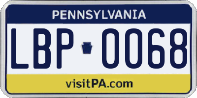 PA license plate LBP0068