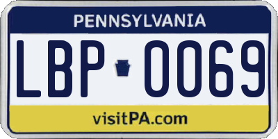 PA license plate LBP0069