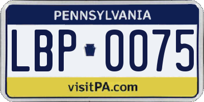 PA license plate LBP0075