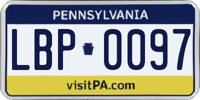PA license plate LBP0097