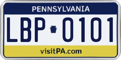 PA license plate LBP0101