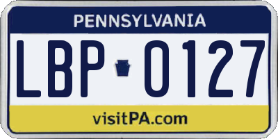 PA license plate LBP0127