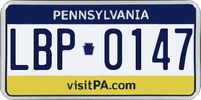 PA license plate LBP0147