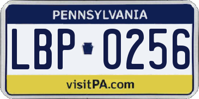 PA license plate LBP0256