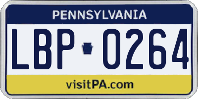 PA license plate LBP0264