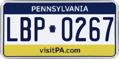 PA license plate LBP0267
