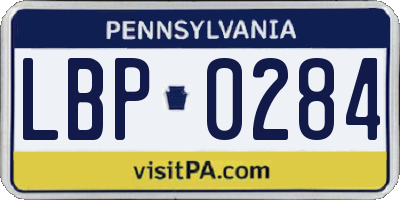 PA license plate LBP0284