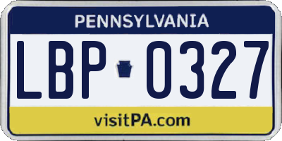 PA license plate LBP0327