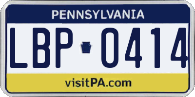 PA license plate LBP0414