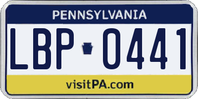 PA license plate LBP0441