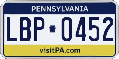 PA license plate LBP0452