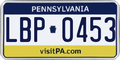 PA license plate LBP0453