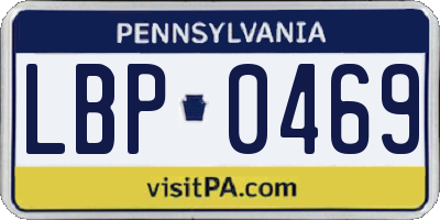 PA license plate LBP0469