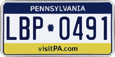 PA license plate LBP0491