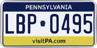 PA license plate LBP0495