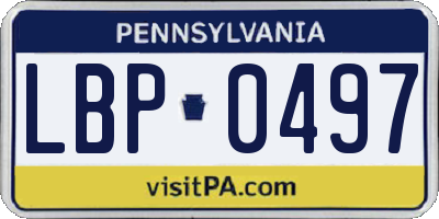 PA license plate LBP0497