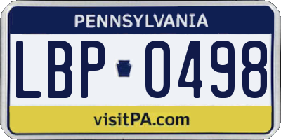 PA license plate LBP0498