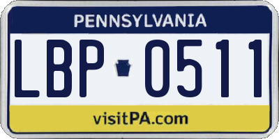PA license plate LBP0511