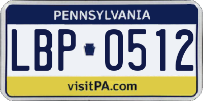 PA license plate LBP0512