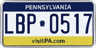 PA license plate LBP0517