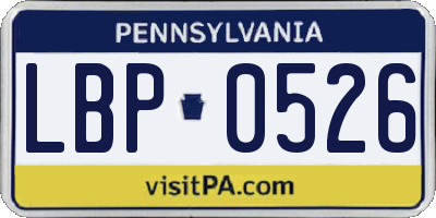 PA license plate LBP0526