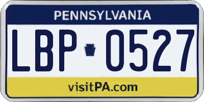 PA license plate LBP0527