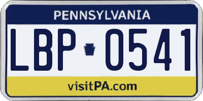 PA license plate LBP0541