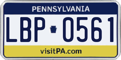 PA license plate LBP0561