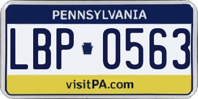 PA license plate LBP0563