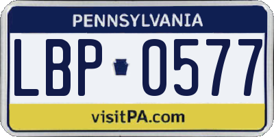 PA license plate LBP0577