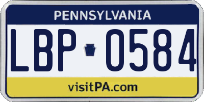 PA license plate LBP0584
