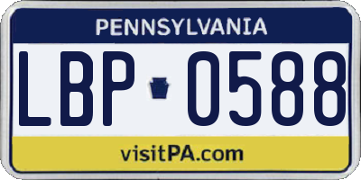 PA license plate LBP0588