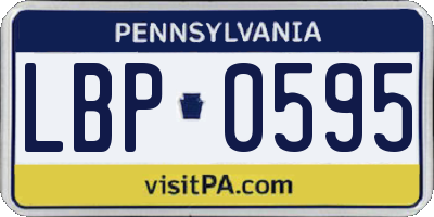 PA license plate LBP0595