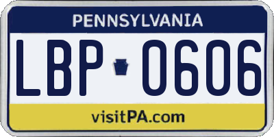 PA license plate LBP0606