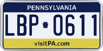 PA license plate LBP0611