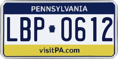 PA license plate LBP0612