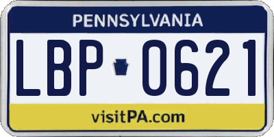 PA license plate LBP0621