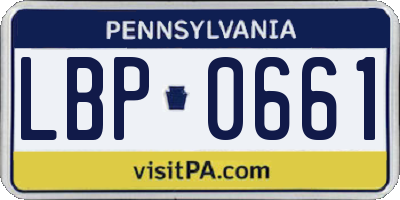 PA license plate LBP0661