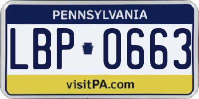 PA license plate LBP0663