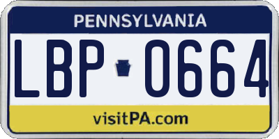 PA license plate LBP0664